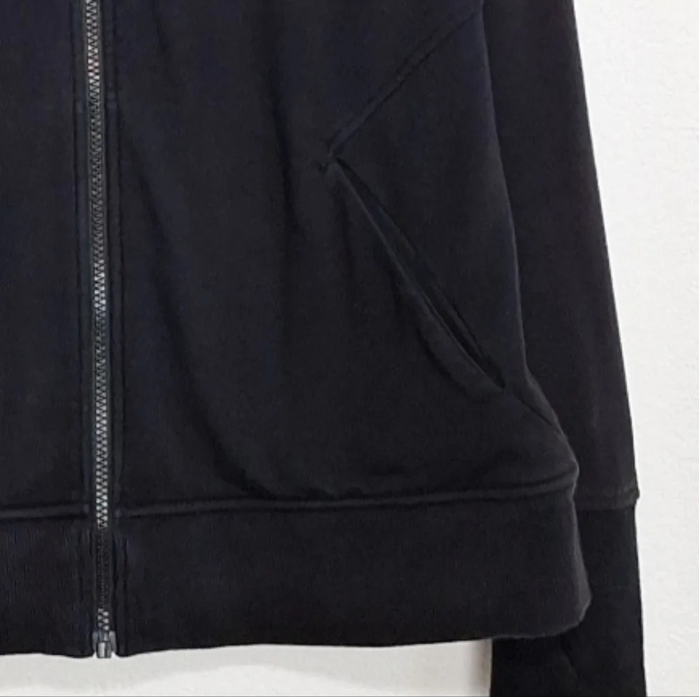 Athleta Black Long Sleeve Pockets Gorpcore Goth Athleisure Full Zip Hoodie Sz L - Picture 4 of 6